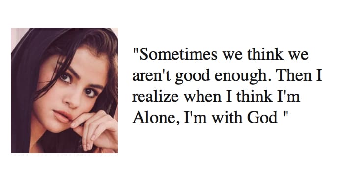 Selena Gomez jesus christ quote god bible