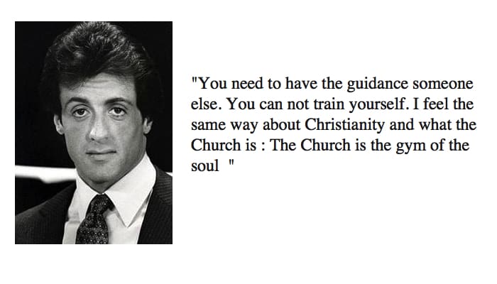 Sylvester Stallone church bible god jesus quote