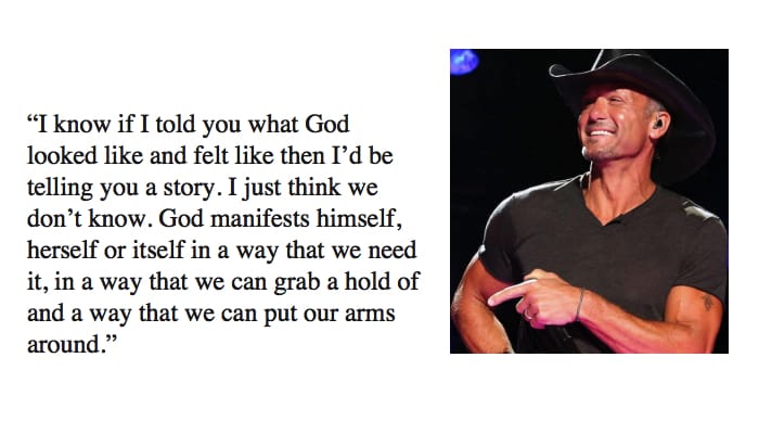 Tim McGraw quotes on jesus god bible