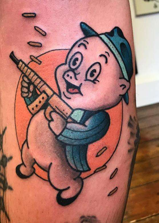 Porky Pig tattoo