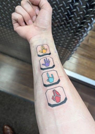 Metroid Prime Tattoo beams