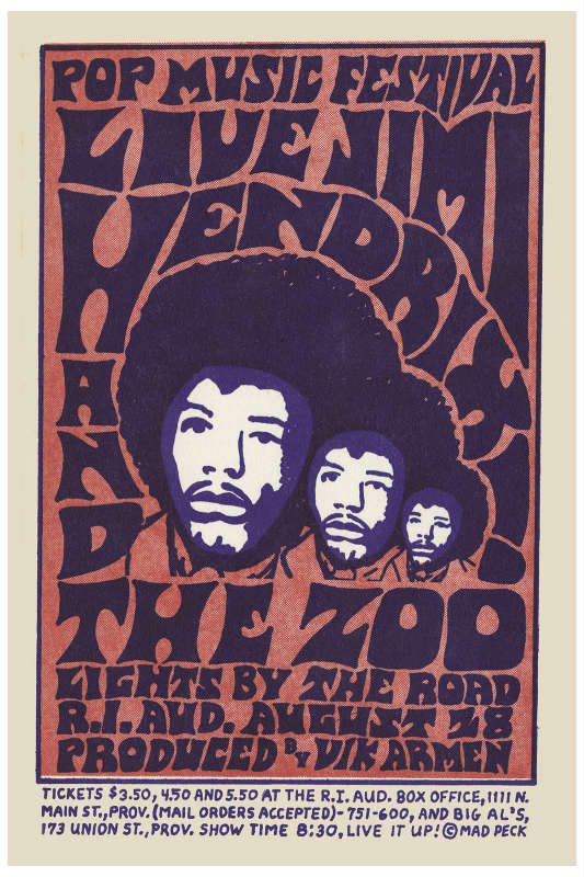 Jimi Hendrix Concert Posters (50 Posters) 1 Concert posters of jimi hendrix