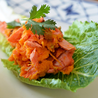 salmon lettuce wraps