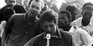 Bob Dylan at civil rights gathering in Greenwood