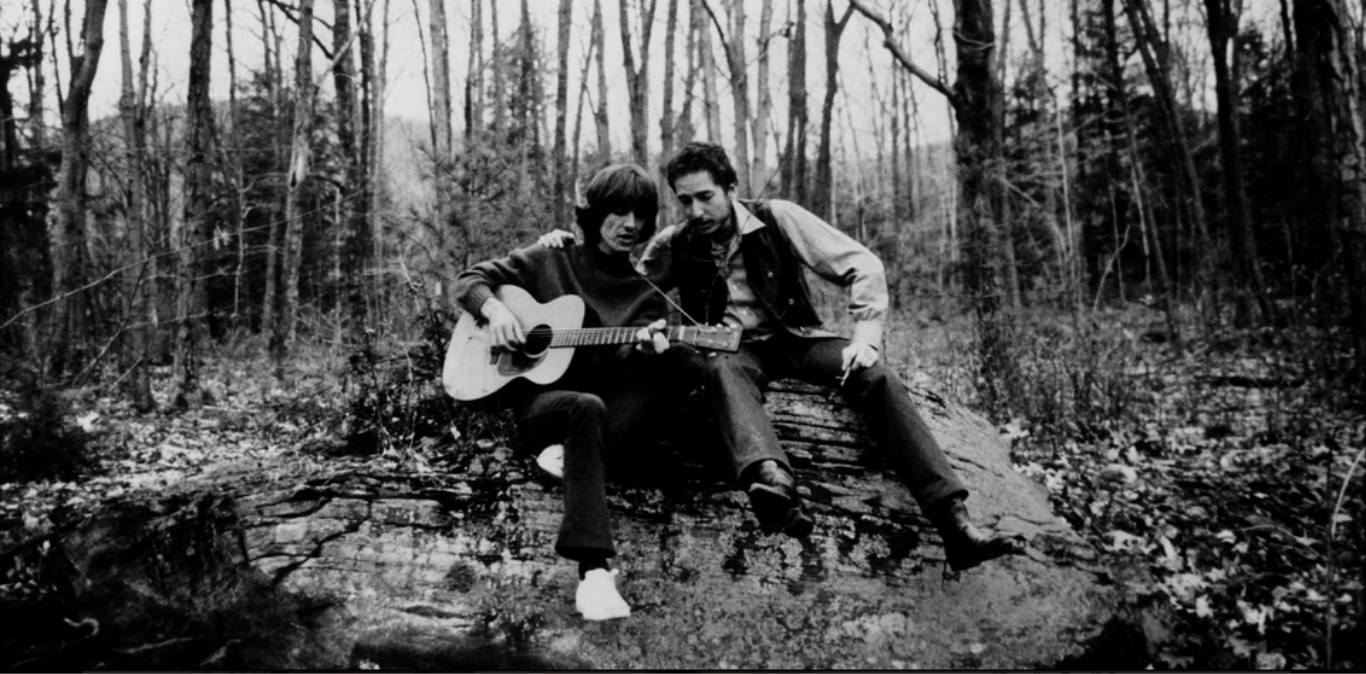 La visita di George Harrison a Bob Dylan, Byrdcliffe, Woodstock, New York. Novembre 1968. 3 2-George Harrison and Bob Dylan, Byrdcliffe, Woodstock, New York. Late November (Thanksgiving) 1968. - 2