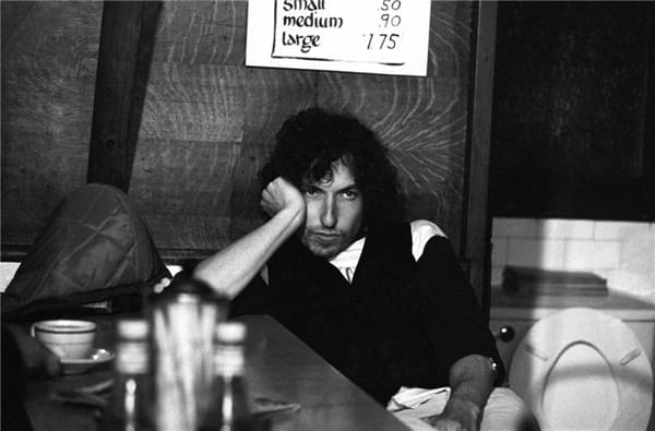 Bob Dylan visits a Massachusetts diner during a stop on the Rolling Thunder Revue tour