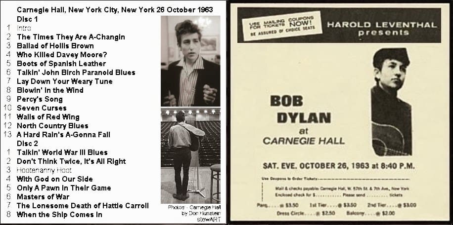 Dylan Live At Carnegie Hall 1963 2015