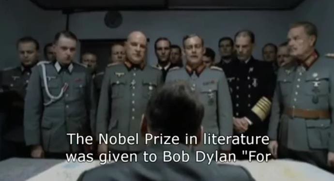 Hitler find out Bob Dylan won Nobel Prize