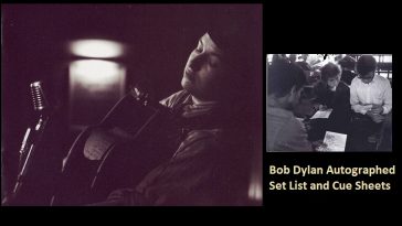 Bob Dylan Autographed Set List and Cue Sheets