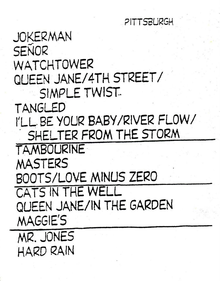 Bob Dylan Autographed Set List and Cue Sheets 3 20 Bob Dylan Autographed Set List and Cue Sheets
