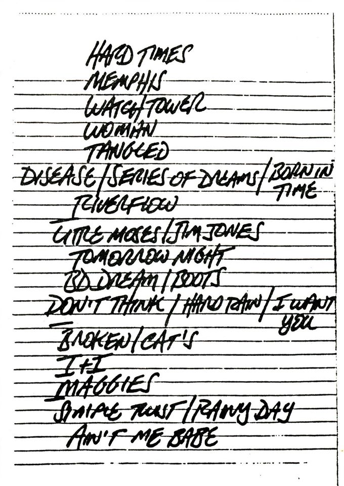 Bob Dylan Autographed Set List and Cue Sheets 5 22 Bob Dylan Autographed Set List and Cue Sheets