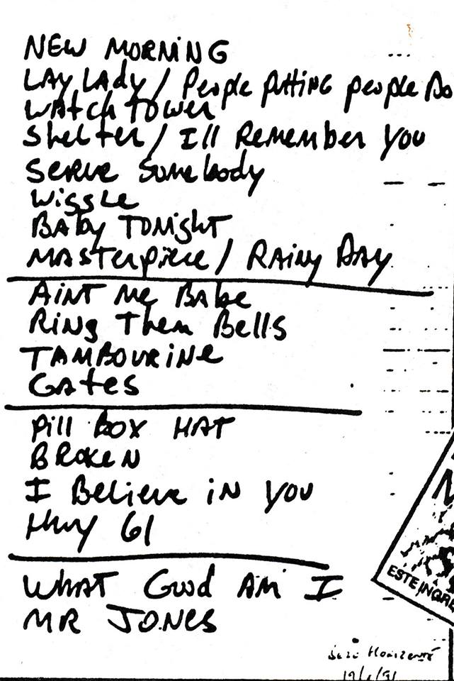Bob Dylan Autographed Set List and Cue Sheets 6 23 Bob Dylan Autographed Set List and Cue Sheets