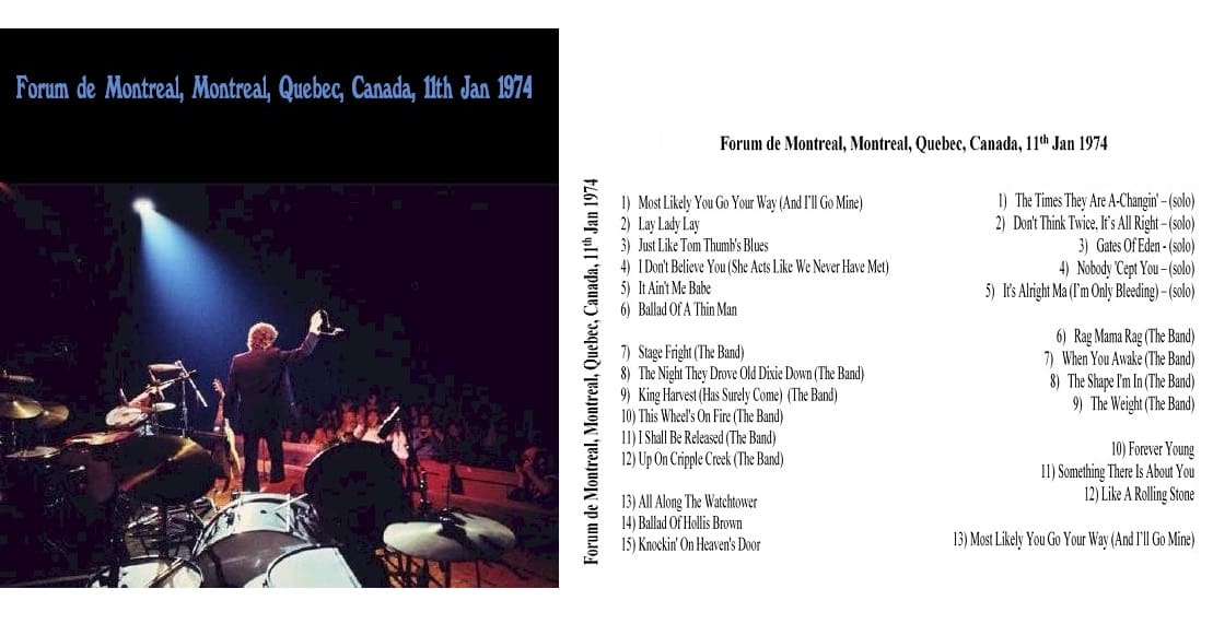 January 11,1974 - Bob Dylan – Montreal, Canada - Full Concert 1 January 11,1974 - Bob Dylan – Montreal, Canada - Full Concert