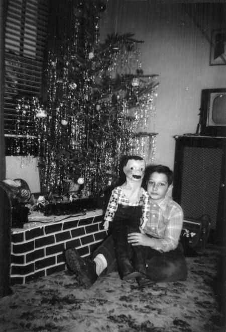 Robert Zimmerman and his ventriloquist dummy Peco’s Pete, Christmas 1950