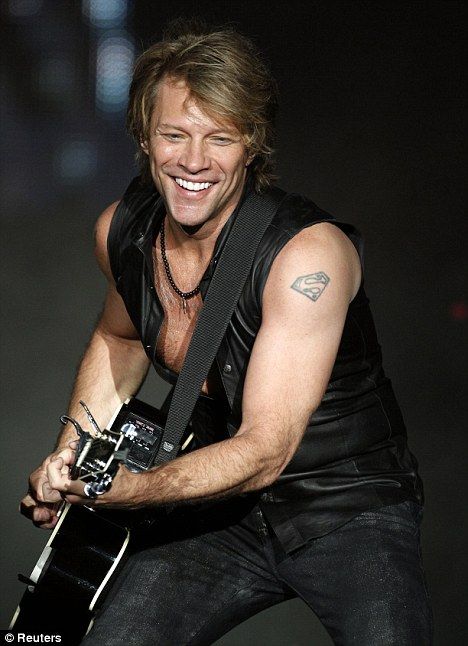 Bon Jovi playing guitar