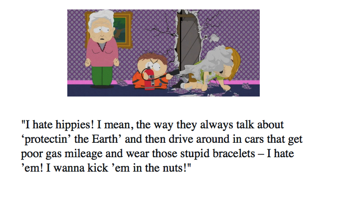 South Park Mr. Cartman hippies quotes