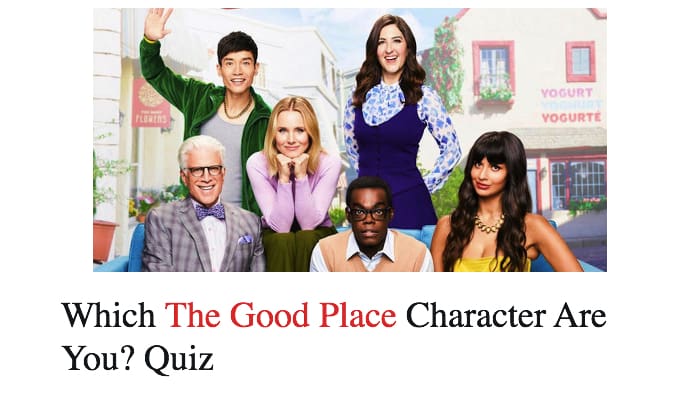 Which The Good Place Character Are You? Quiz