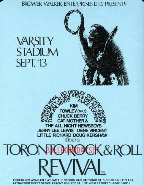 September 13 1969 The 22Rock And Roll Revival22 festival at the Varsity Stadium on the University of Toronto 5