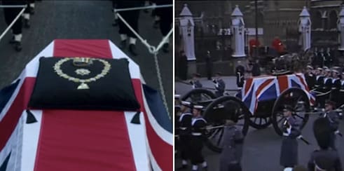 The funeral procession of Winston Churchill in 1965
