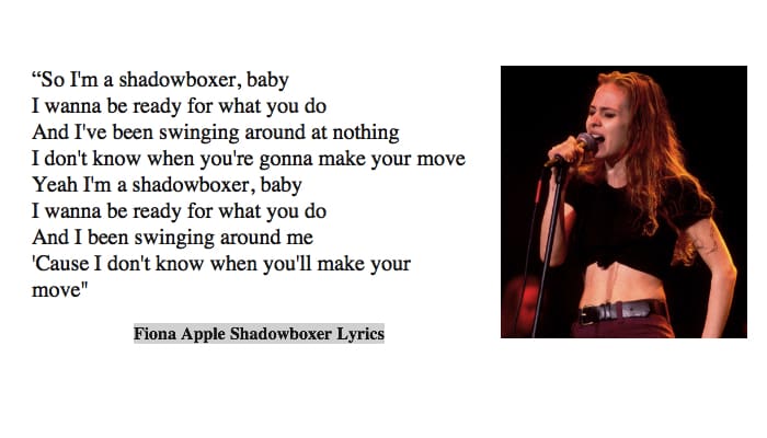 Fiona Apple Shadowboxer Lyrics