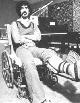 December 10, 1971 Frank Zappa was pushed off stage by a fan's jealous boyfriend Trevor Howell