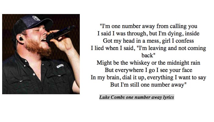 Luke Combs one number away lyrics