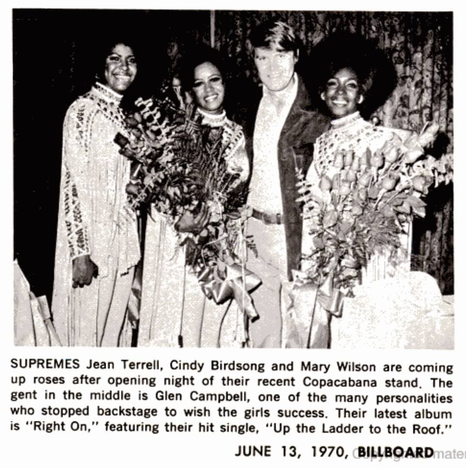 January 14, 1970 - Diana Ross made her last appearance with The Supremes at The Frontier Hotel, Las Vegas.