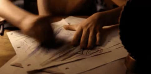 More than 3,000 papers were used when Will draw the upside-down map.