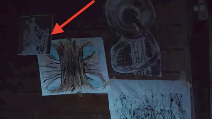 The enigmatic picture among Mikkel's drawings. (Season 1)