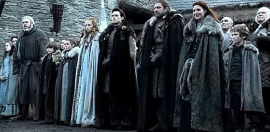The scene where the Starks wait for King Robert I Baratheon in Winterfell is the only scene where the entire Stark family is seen together.