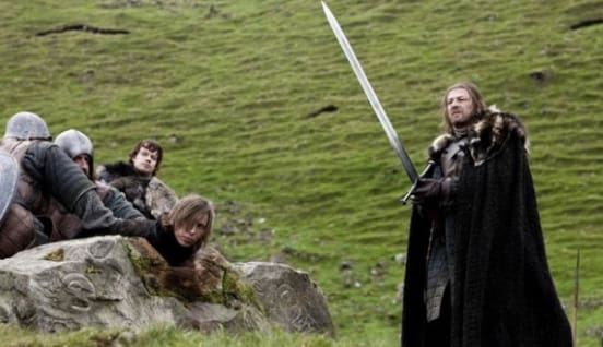 The sword that Ned Stark executes the man who escaped from the Night's Watch is the same as the sword he was executed with.
