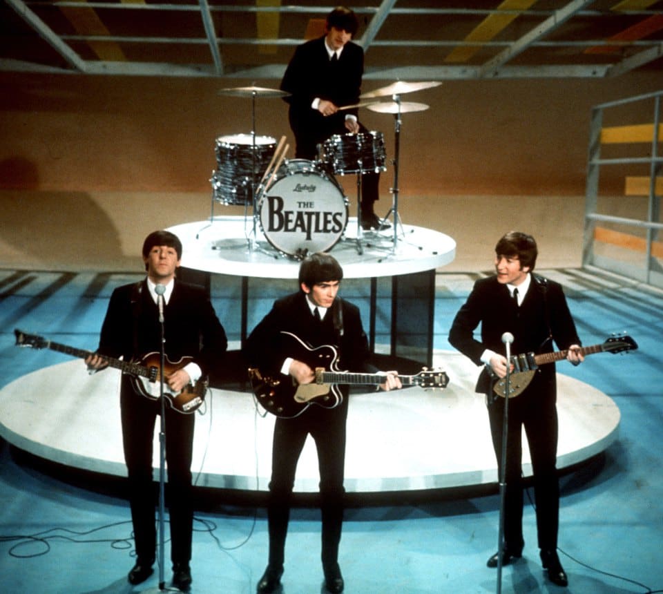 Modal Trigger The Beatles perform on the CBS “Ed Sullivan Show” in New York on Feb. 9, 1964.Photo: AP Photo