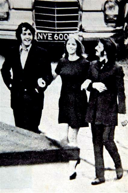 PAUL, LINDA AND RINGO STEPPING OUT IN 1969: