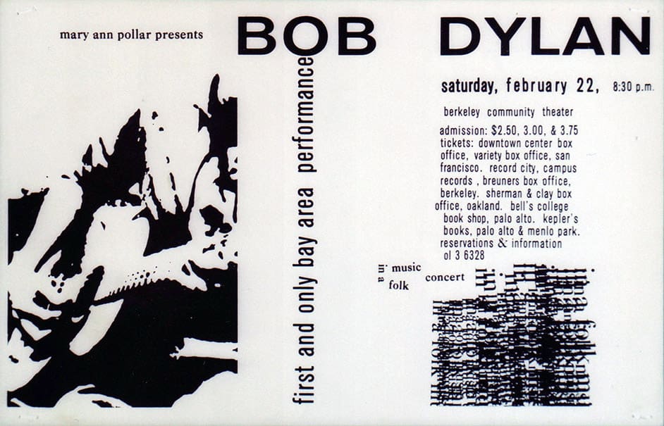 02 22 1964 Bob Dylan Concert Poster