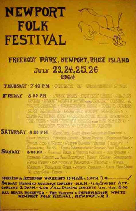 07 26 1964 Bob Dylan Concert Poster