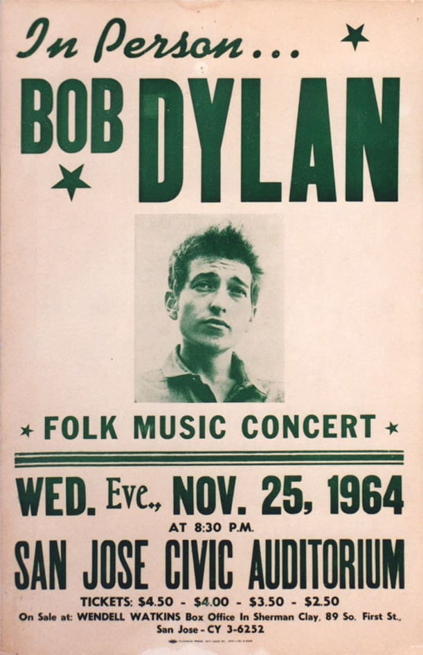 11 25 1964 Bob Dylan Concert Poster