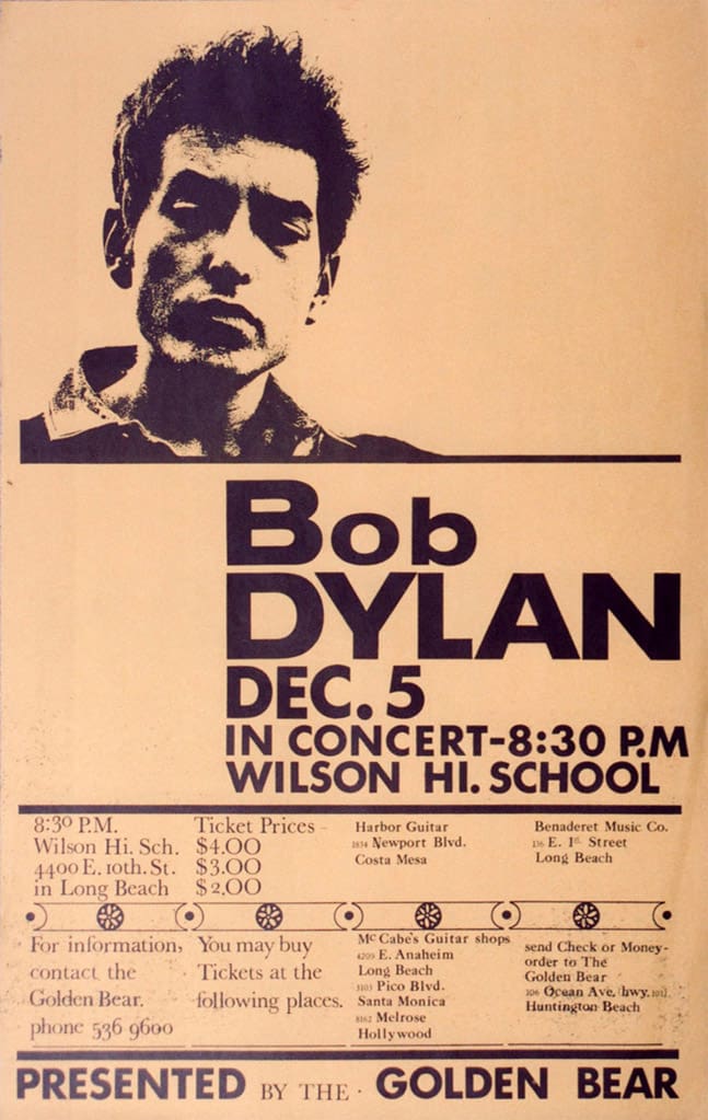 Bob Dylan 1960s concert Wilson School