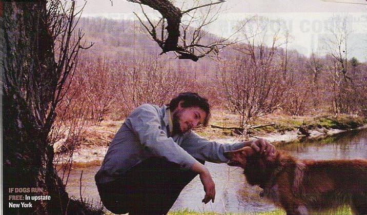 Dylan and his collie, 1970,Photograph courtesy of John Cohen. 1970
