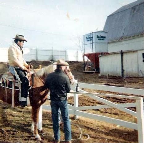 Elvis at his Ranch the circle G Ranch Riding his Beautiful horse Rising Sun