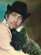 This faked photograph of Bob Dylan with the puppet Spit the Dog first appeared in 2012.