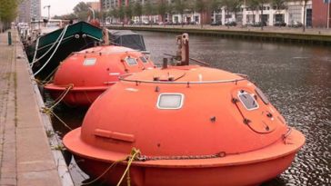 Capsule Hotel hotel made from rescue boat Netherlands