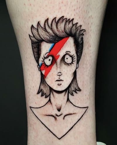 David Bowie Lightning Bolt Tattoo