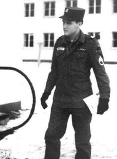 Elvis Presley at Fort Dix, New Jersey, shortly before his discharge from the U.S. Army, March 1960