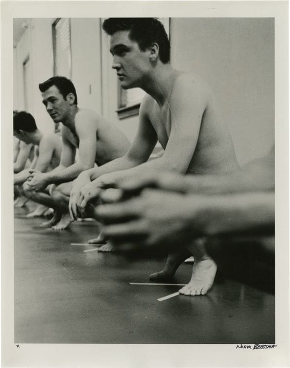 Elvis undressed for Army induction He looks naked