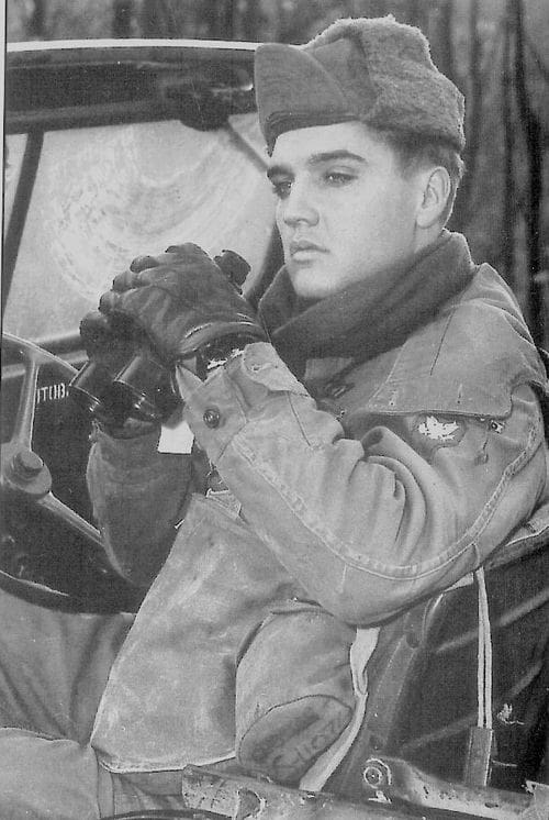 Elvis Photographed during manoeuvres at the military training area in Wildflecken, Germany, October, 1959