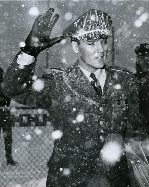 Photos of Sergeant Presley in the Snow..Elvis Presley