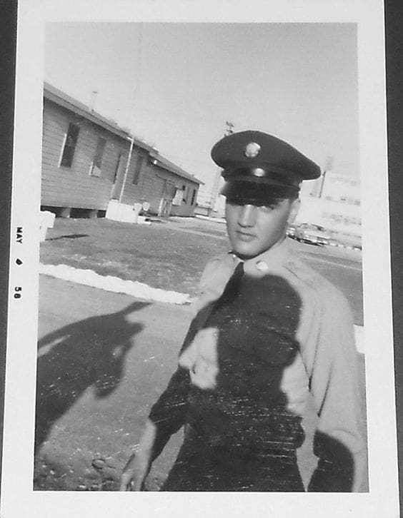 Private Elvis Presley at Fort Hood, TX, spring 1958