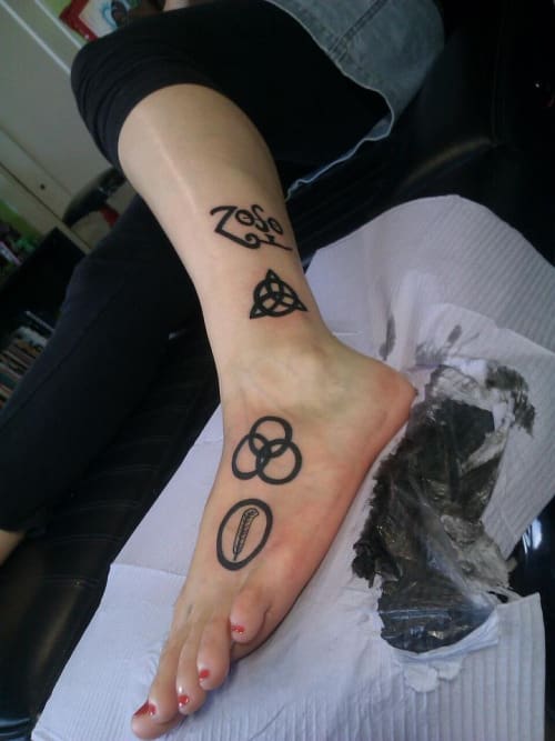 Led Zeppelin Tattoo on Leg