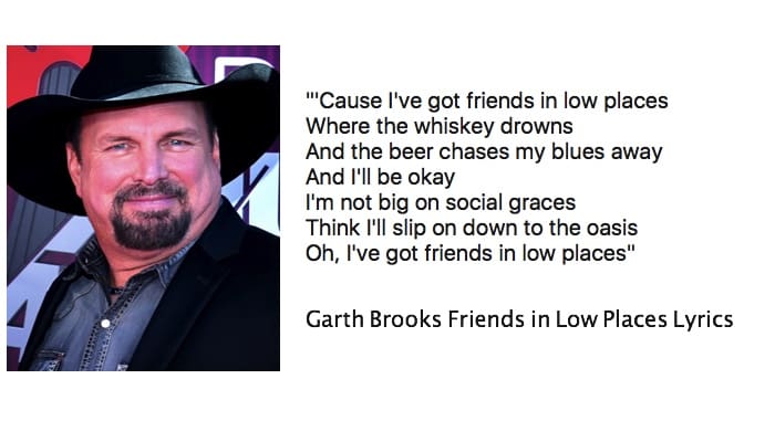Garth Brooks Friends in Low Places Lyrics