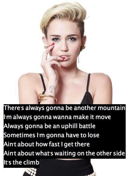 Miley Cyrus the climb lyrics
